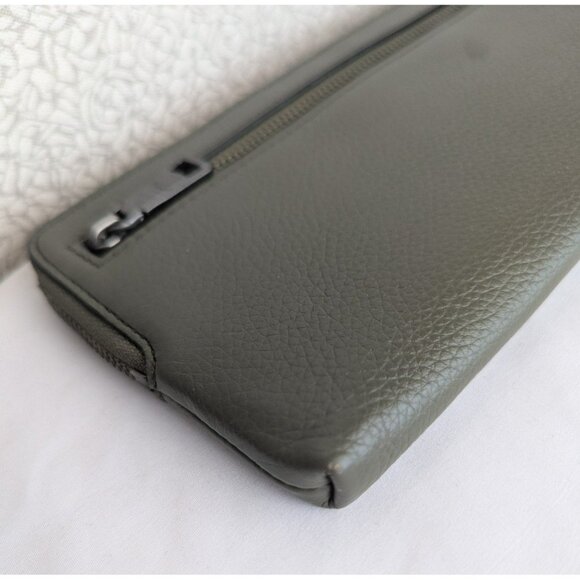 Coach L Zip Wallet Wristlet In Refined Grain Leather Olive Green Gunmetal 53413 - Picture 11 of 12